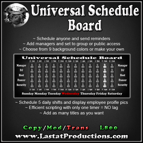 Universal Schedule Board