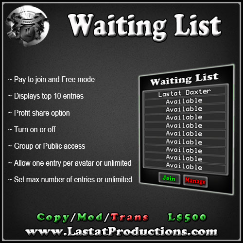 Waiting List Board